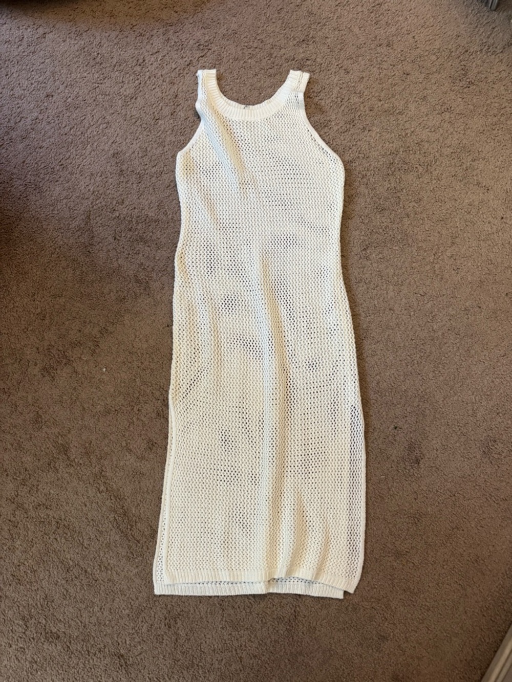 Lulus crochet swim coverup medium white tan